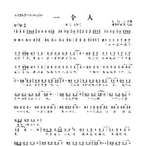 一个人_歌曲简谱_词曲:夏婉安 夏婉安
