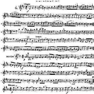 长笛曲谱 | 德维埃纳六个长笛二重奏小段Op.82 Flute 2 NO.6 Devienne 德维埃纳