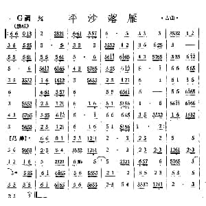 平沙落雁 丝竹乐谱