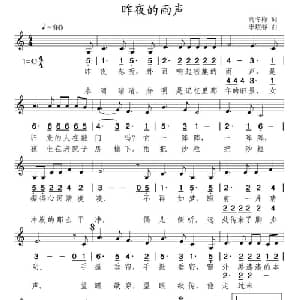 昨夜的雨声_通俗唱法乐谱_词曲:高冬梅 李炫春