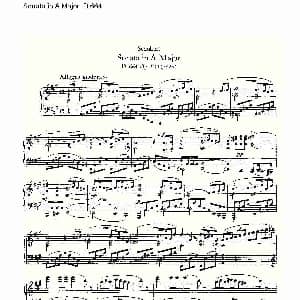 Sonata in A Major D.664 钢琴谱