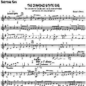 萨克斯谱 | THE DIAMOND STATE RAG 四重奏 上低音萨克斯分谱