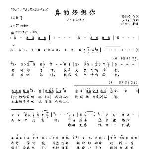 真的好想你_歌曲简谱_词曲:杨湘粤 李汉颖