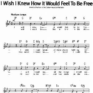 蓝调音乐:I Wish I Knew How It Would Feel To Be Free_外国歌谱