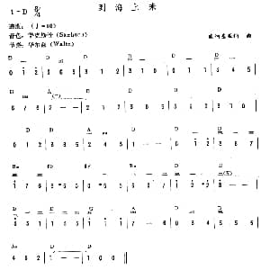 电子琴谱 | 到海上来 威纳基亚纳