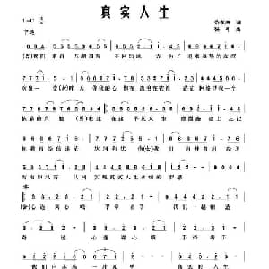真实人生_通俗唱法乐谱_词曲:范孝洪 张斗