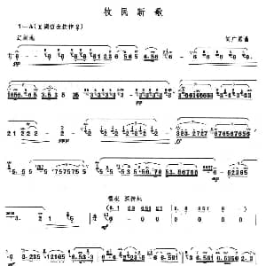 笛子谱 | 牧民新歌 简广易