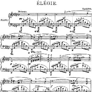 拉赫玛尼诺夫 幻想小品集 Op.3 No.1 悲歌 降e小调 钢琴谱 拉赫玛尼诺夫