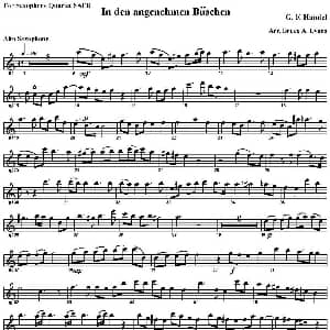 萨克斯谱 | In den angenehmen Buschen 四重奏 中音萨克斯分谱