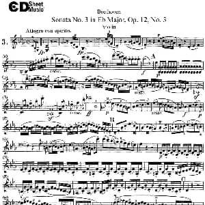 小提琴谱 | Violin Sonata No.3 in Eb Major Op.12 No.3