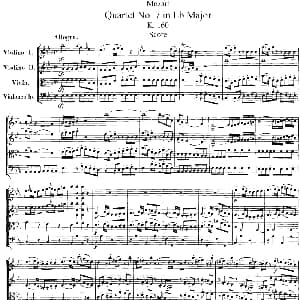 小提琴谱 | Mozart Quartet No.7 in Eb Major,K.160 总谱