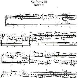 Sinfonia 10 BWV 796 钢琴谱