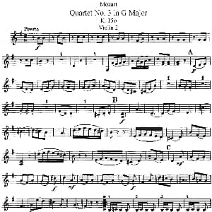 小提琴谱 | Mozart Quartet No.3 in G Major,K.156 Violin 2分谱