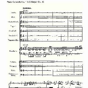 C大调钢琴第一协奏曲 Op.15 第三乐章 钢琴谱