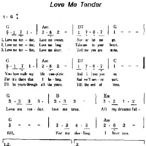 Love Me Tender 美国 _外国歌谱