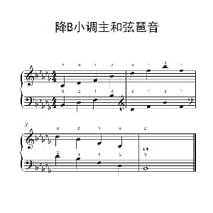 降B小调主和弦琶音 钢琴谱