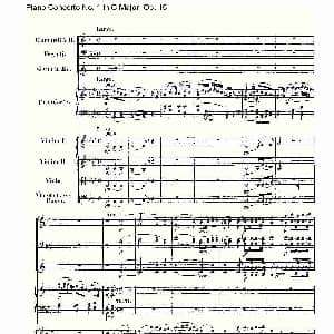C大调钢琴第一协奏曲 Op.15 第二乐章 钢琴谱