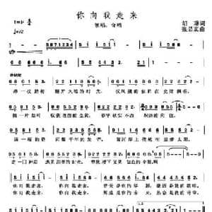 你向我走来_民歌简谱_词曲:胡琳 张显真