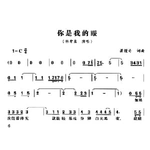 你是我的眼_通俗唱法乐谱_词曲:萧煌奇 萧煌奇