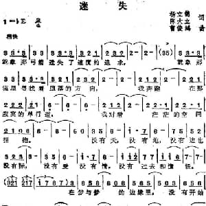 苏芮演唱金曲 迷失_通俗唱法乐谱_词曲:杨立德 陈大立 曹俊鸿
