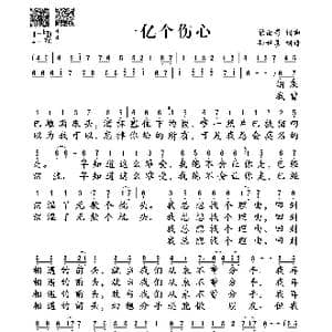 一亿个伤心_歌谱投稿_词曲:蒙面哥 蒙面哥