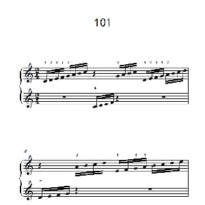 两手交替或交错弹奏的练习 101 钢琴谱