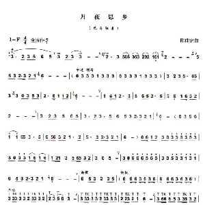 月夜思乡 巴乌谱