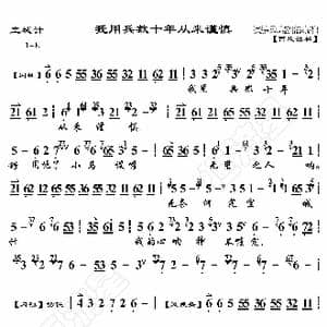 空城计 我用兵数十年从来谨慎_歌曲简谱_词曲:暂无 恒流星制谱