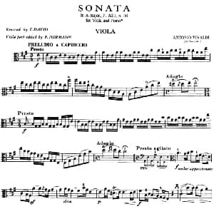 SONATA in A Major 中提琴谱