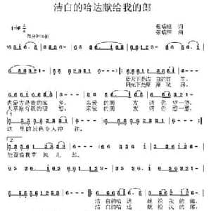洁白的哈达献给我的郎_民歌简谱_词曲:张瑞锋 张瑞锋