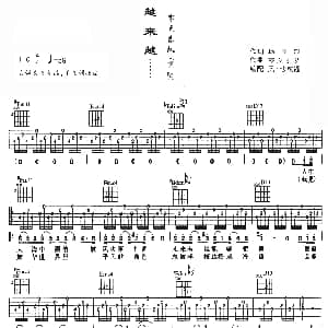 越来越…… 吉他谱 零点乐队 杨海潮 零点乐队