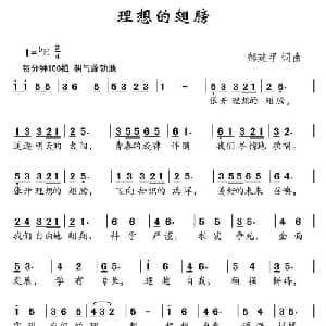 理想的翅膀_儿歌乐谱_词曲:郝建平 郝建平