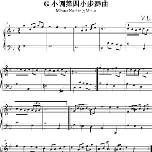 G小调第四小步舞曲. 钢琴谱