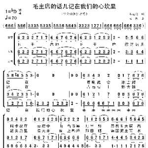 毛主席的话儿记在我们的心坎里_歌曲简谱_词曲:郭正位 田歌