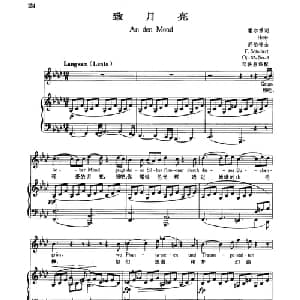 致月亮_外国歌谱_词曲:霍尔悌 舒伯特