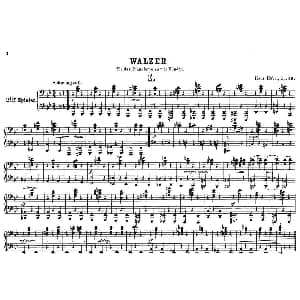 12 Waltzes Op.59 4 Hands 钢琴谱