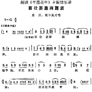 越剧谱 | 越剧 半篮花生 全剧主旋律乐谱 苗壮要靠雨露洒 P20 21