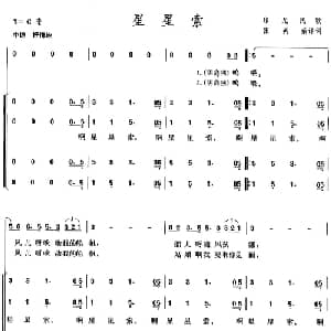 星星索 印尼 _外国歌谱_词曲:张英荣译词 廖一明配歌