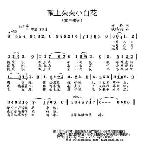 献上朵朵小白花_儿歌乐谱_词曲:石祥 段鹤聪