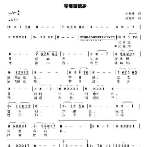 等君回故乡_通俗唱法乐谱_词曲:孙书林 张耀雄