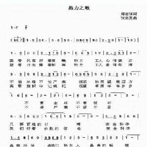 热力之歌_民歌简谱_词曲:师志强 张宏亮