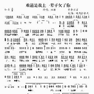 难道是我上一辈子欠了你_歌谱投稿