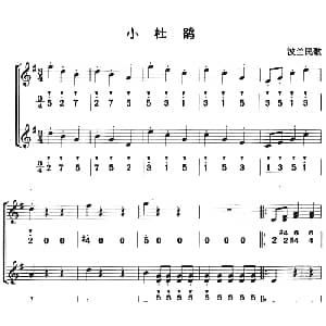 小杜鹃 八孔竖笛线简谱对照版 二重奏