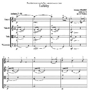 小提琴谱 | Lullaby 摇篮曲 弦乐四重奏