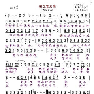 思念老父亲_歌曲简谱_词曲:康建君 翠袖倚修行