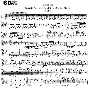 小提琴谱 | Violin Sonata No.2 in A Major Op.12 No.2