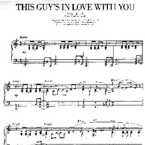 100首欧美流行歌曲钢琴独奏 THIS GUY'S IN LOVE WITH YOU 钢琴谱
