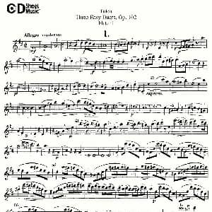 长笛曲谱 | Three Easy Duets,Op.102 之第二长笛 三首简易重奏曲作品102号 Tulou 图露