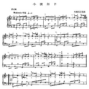 手风琴谱 | 小波尔卡 带指法 东欧民间乐曲
