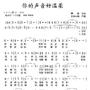 你的声音好温柔_通俗唱法乐谱_词曲:袖舞 古典心境